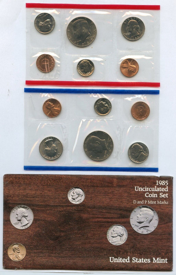 1985 Uncirculated U.S. Mint Set 10 Coins United States Philadelphia & Denver