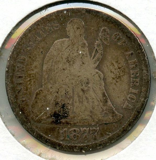 1877-S Seated Liberty Silver Dime - San Francisco Mint - BT341