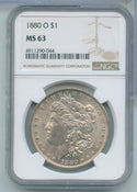 1880-O Silver Morgan Dollar NGC MS63 New Orleans Mint - KR629