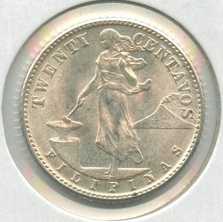 1944-D  Philippines .7500 Silver Coin 20 Centavos - SS73