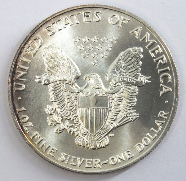 1991 American Eagle 1 oz Fine Silver Dollar - Toning Toned US Mint Bullion J885