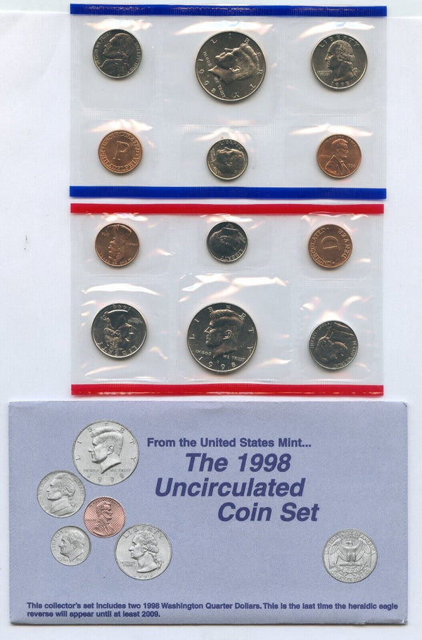 1998 US Uncirculated Mint Set 10 Coin United States Philadelphia Denver P & D