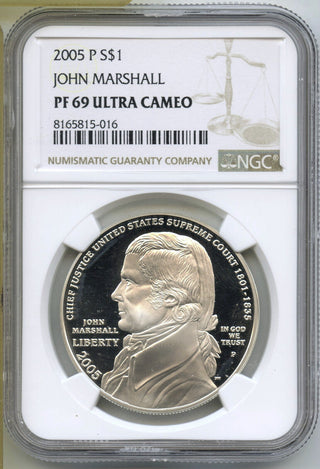 2005-P John Marshall Proof Silver Dollar NGC PF69 Ultra Cameo Coin - J401