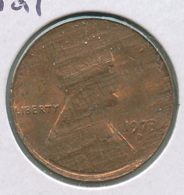 1973-D Lincoln Memorial Penny 1c Split Planchet Error Coin - SR736