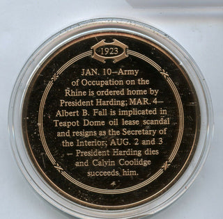 Calvin Coolidge Becomes President 1923 Bronze Proof Medal Franklin Mint - JL66