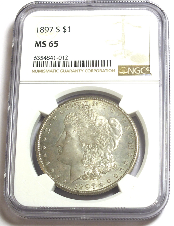 1897-S Morgan Silver Dollar NGC MS 65 Certified - San Francisco Mint - CC250