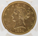 1864-S $10 Gold Liberty NGC AU Details Certified Coin - Cleaned - JJ255