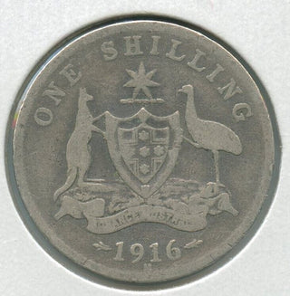 1916-M Australia Silver Coin One Schilling - King George V - SR88