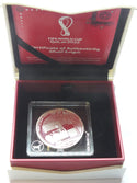 2022 Fifa World Cup Soccer Futbol 999 Silver 1 oz Coin 5 Riyals - J754