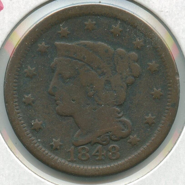 1848-P Braided Hair Large Cent 1c Philadelphia Mint -SS238