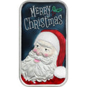 2024 Merry Christmas Jolly Santa Claus Enameled Color 1 Oz 999 Silver Art Bar