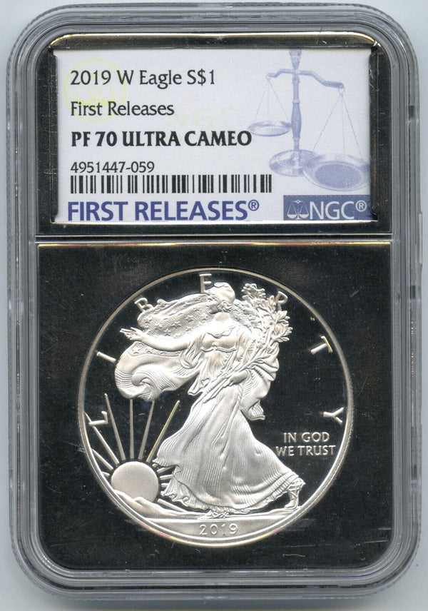 2019-W Proof Silver Eagle NGC PF70 Chrome Holder First Releases - West Point K65