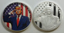 Lot of 2 999 Silver 1 oz Donald Trump Liberty  Justice Salute Medal Rounds LH554