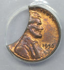 1956 Lincoln Wheat Cent Penny ANACS MS63 RB Major Curved Clip - K06