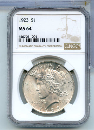 1923-P Peace Silver Dollar NGC MS 64 Philadelphia Mint - KR905