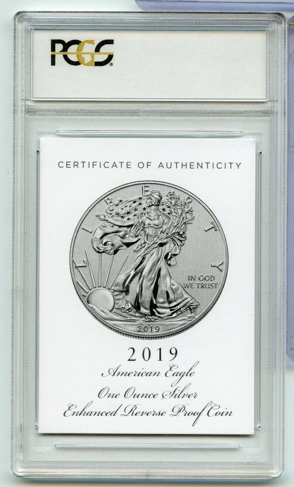 2019-S Silver Eagle Enhanced Reverse PCGS PR69 First Strike OGP Baltimore RY273