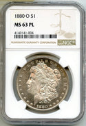 1880-O Morgan Silver Dollar NGC MS 63 PL Certified - New Orleans Mint BQ573