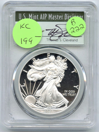 2021-W American Eagle T1 Silver Dollar PCGS PR70DCAM Cleveland Signature B222