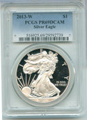 2013-W American Eagle Proof Silver Dollar PCGS PF69DCAM - SR376