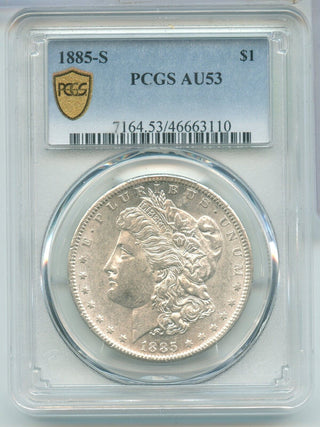 1885-S Morgan Silver $1 Dollar PCGS AU53 San Francisco Mint - SR791