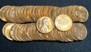 1971-S Unc Lincoln Memorial One Cent Penny Roll Uncirculated 50 Coins - SS443