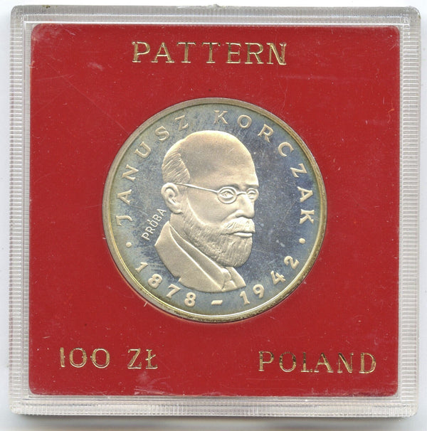 1978 Poland Janusz Korczak Proof Silver Coin 100 Zlotych Pattern Polska - E139