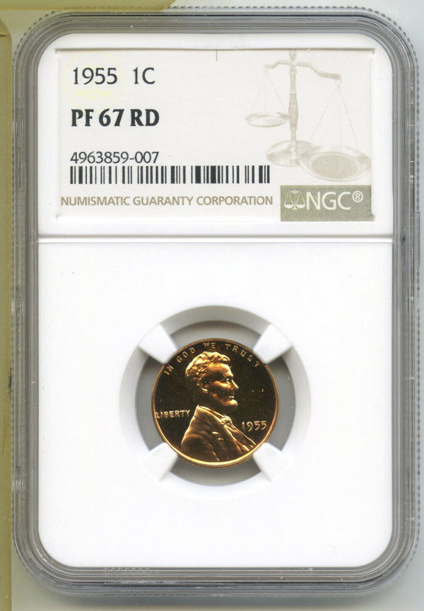 1955 Lincoln Proof Cent Wheat Penny NGC PF67 RD Certified - Philadelphia - J472