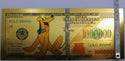 Pluto Mickey Dog Disney $1000000 Note Novelty 24K Gold Foil Plated Bill -GFN49