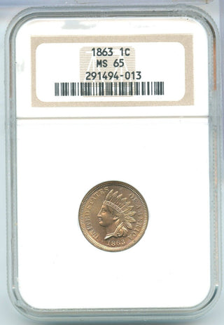 1863-P CN Indian Head Cent 1c NGC MS65 Philadelphia Mint - SR672