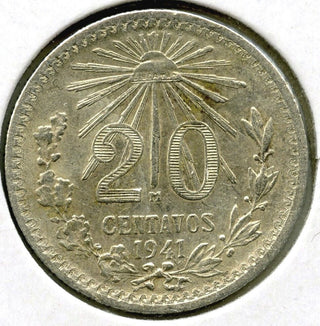 1941 Mexico Silver Coin 20 Centavos - Estados Unidos Mexicanos - H589