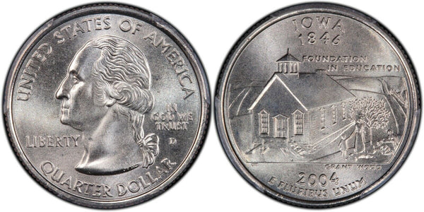 2004-D Iowa State Quarter 25C Uncirculated Coin - Denver mint STD29