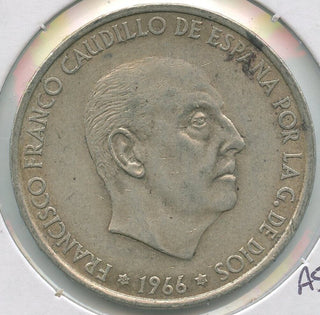 1966 Spain 100 Pesetas Silver Coin Franco - SR86