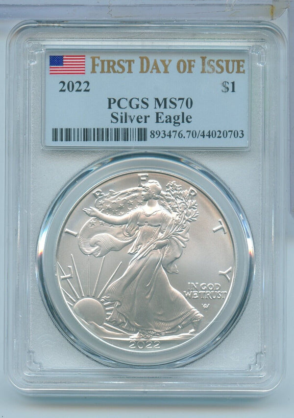 2022 American Silver Eagle 1 oz Silver Dollar PCGS MS70 - SS96