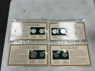 1909-2000 First & Last U.S. Coins Silver 10 Collector Panels 20 Coins  -SS896