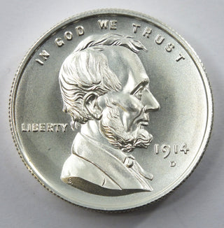 Abraham Lincoln Penny Cent Motif 999 Silver 1 oz Art Medal Round - K15