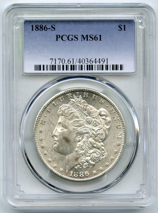 1886-S Morgan Silver Dollar PCGS MS 61 Certified - San Francisco Mint - K53