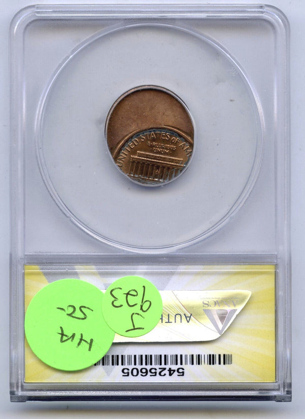 1984 RB Lincoln Cent Penny ANACS MS 63 Off-Center Error Struck 55% - J923