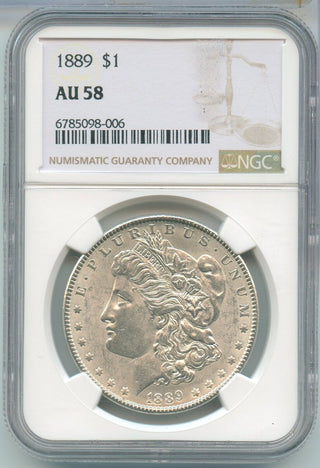 1889-P Morgan Silver Dollar NGC AU 58 Philadelphia Mint - SS549