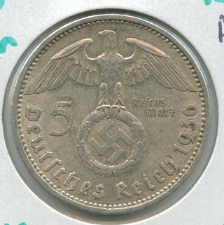 1936-A Germany 3rd Reich 5 Mark coin Deutsches Reich Paul Von Hindenburg - SR102