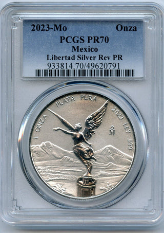 2023 Mexico Libertad 1 Oz Silver Reverse Proof Coin PCGS PR70 Onza Mexican JP842