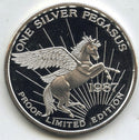 1987 Pegasus 999 Silver 1 oz Proof Medal Round Montana Tunnels USMX Mine - J580