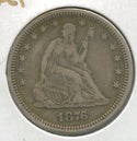 1876-S Silver Seated Liberty Quarter 25C San Francisco Mint - SS677