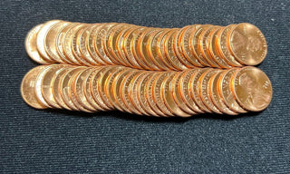 1986-P Unc Lincoln Memorial One Cent Penny Roll Uncirculated 50 Coins - SS456