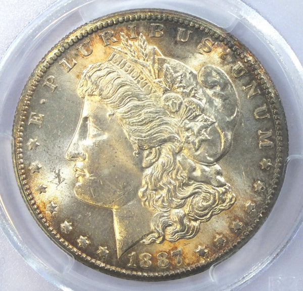 1887-S Morgan Silver Dollar PCGS MS 63 Certified Toning - San Francisco - J674