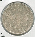 1887 Austria Silver One Florin Coin Franz Joseph I - SR841