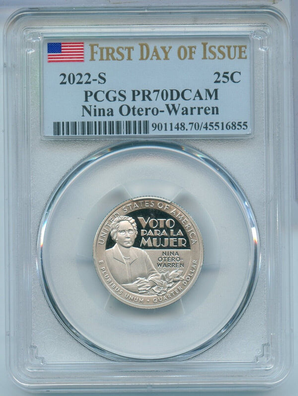 2022-S Nina Otero American Women Quarter PCGS PR70DCAM San Francisco Mint- SS637