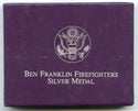 1992 Benjamin Franklin Firefighters Silver Medal Uncirculated US Mint - H319