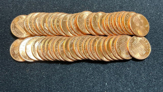 1990-P Unc Lincoln Memorial One Cent Penny Roll Uncirculated 50 Coins - SS462