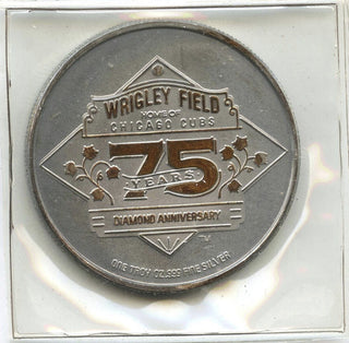 Wrigley Field 75 Years Chicago Cubs 999 Silver 1 oz Art Medal 1989 Round - H851