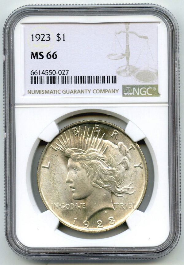 1923 Peace Silver Dollar NGC MS66 Certified - Philadelphia Mint - C842